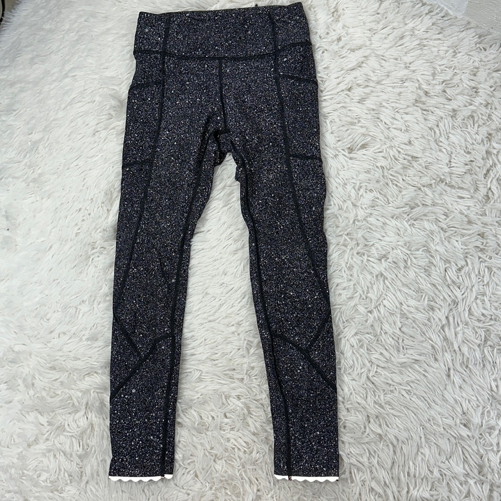 Lululemon Tight Stuff Tight II Luminesce Splatter White Black